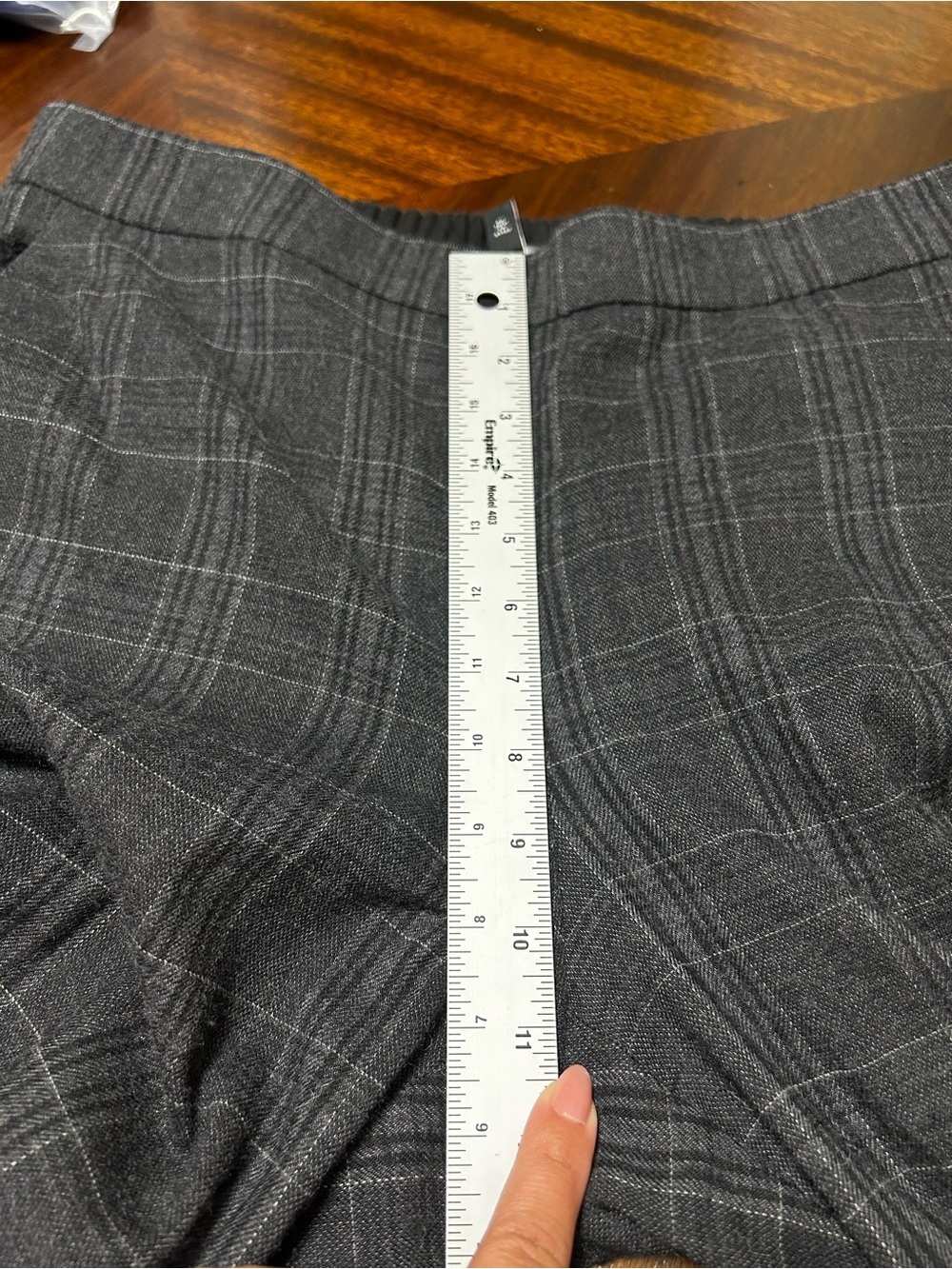 Eileen Fisher Womens Charcoal Grey Windowpane Plaid Ankle Pants Tapered Size M - Picture 11 of 11